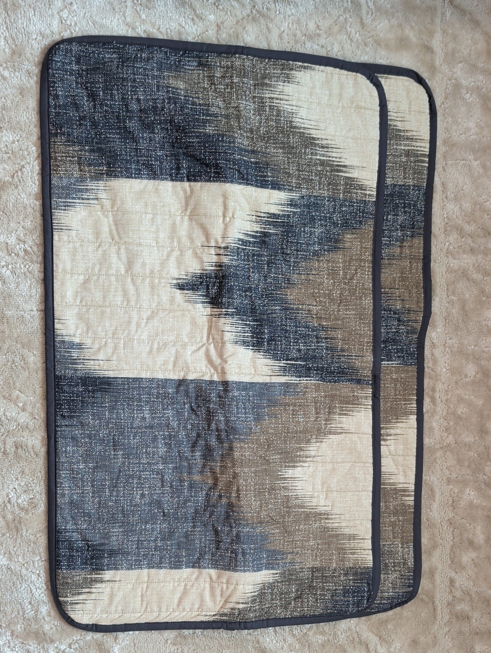 Ink And Ivy King Shams 2 Pack - Cream, Brown, Navy Blue